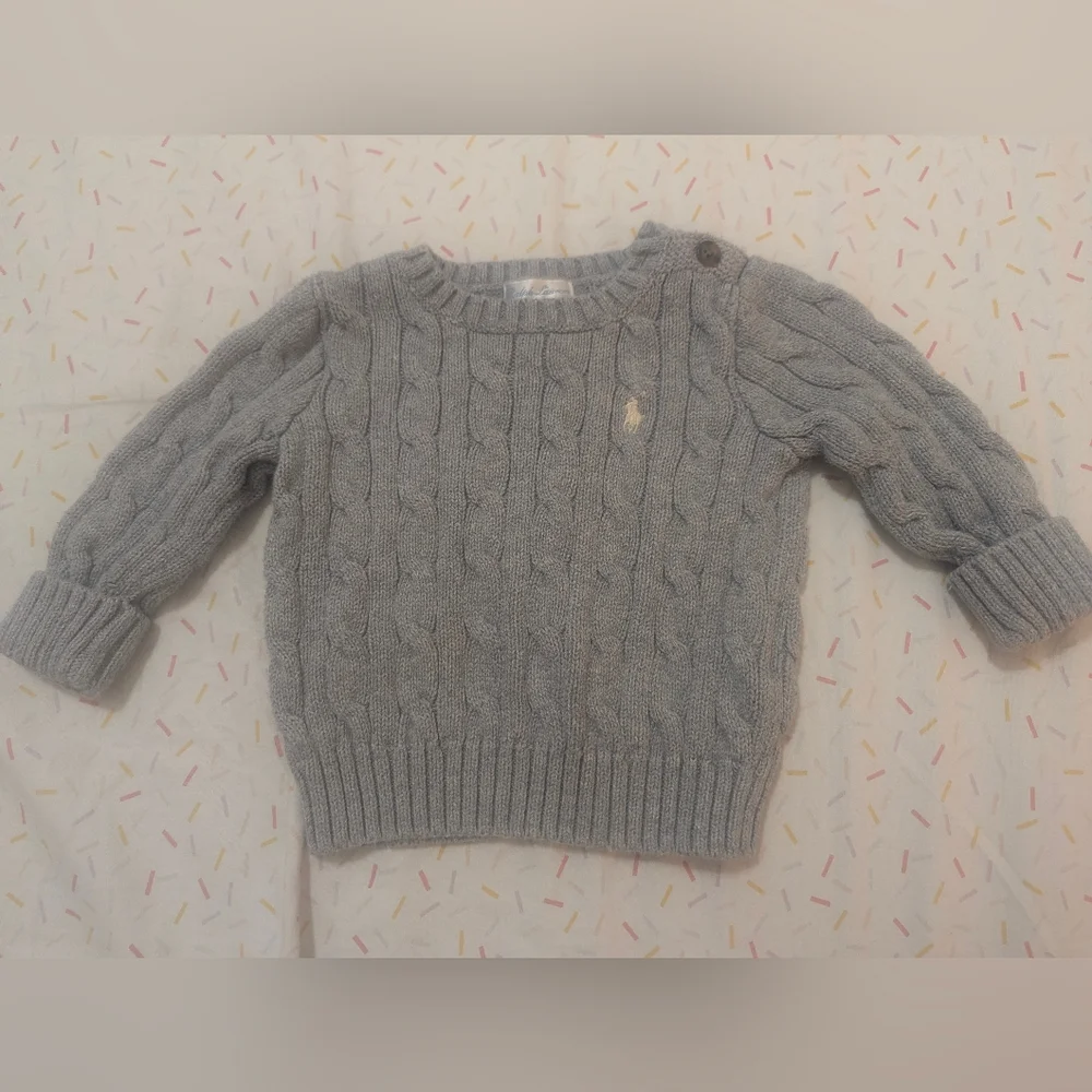 Ralph Lauren Light Gray Knit Sweater